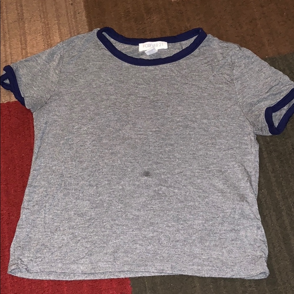 Grey & blue crop top